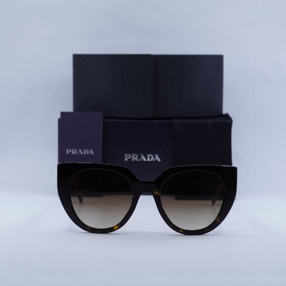 Prada PR14WS 2AU6S1 Cat Eye Sunglasses - Havana/Brown - Picture 3 of 9